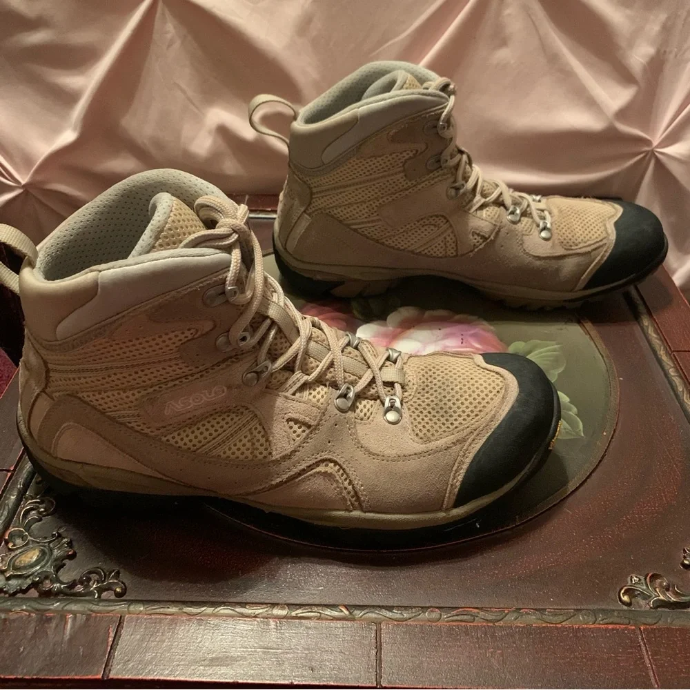 ASOLO Ellery Sand/ Dark Sand Hiking Boots Trail Made in Romania ~ Women’s Sz 10 - Picture 6 of 9